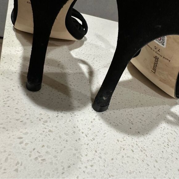 LARROUDE Annie Suede Slingback sandals in black Size 7.5 - Picture 8 of 8